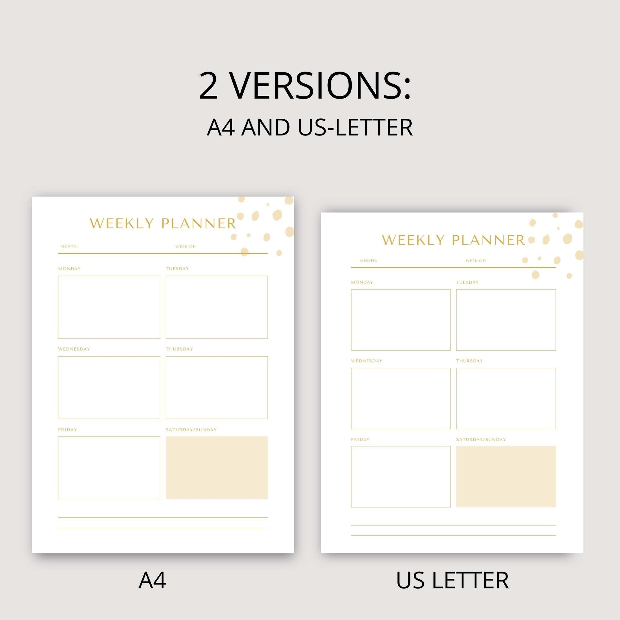 Minimal Weekly Planner Printable Pastel, Weekly Schedule Downloadable ...