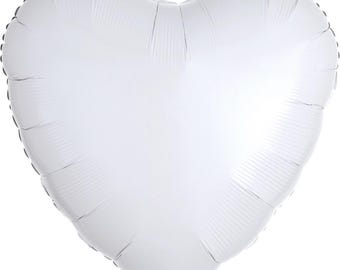 Metallic weiße Herz Erinnerung Folienballon