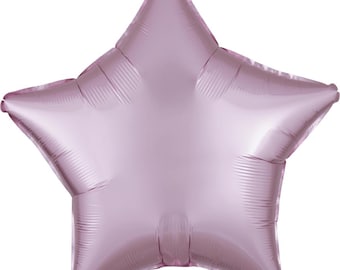 Satin Luxe Pastel Pink Star Remembrance Foil Balloon