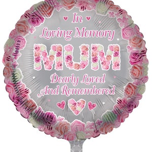 In Loving Memory Mum Remembrance Foil Balloon