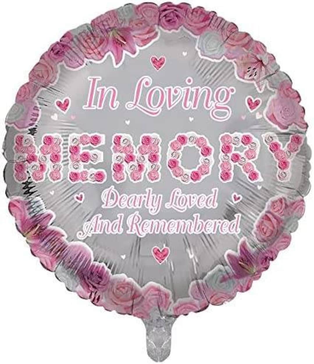 In Loving Memory Pink Remembrance Foil Balloon - Etsy