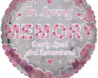 In Loving Memory Pink Remembrance Foil Balloon