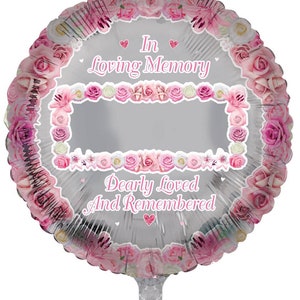 In Loving Memory Personalized Pink Remembrance Foil Balloon