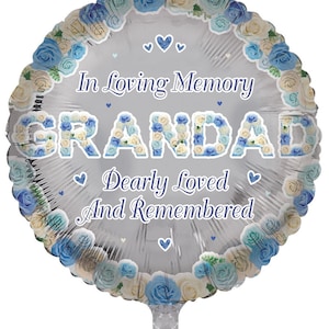 In Loving Memory Grandad Remembrance Foil Balloon