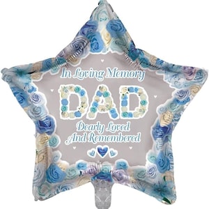 In Loving Memory Dad Remembrance Star Foil Balloon