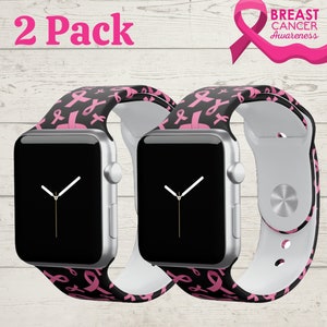 Breast Cancer Awareness Apple Compatible Watch Band, Series 1/2/3/4/5/6/7 SE, 38mm 40mm 41mm 42mm 44mm 45mm, Sport Band, iWatch Strap