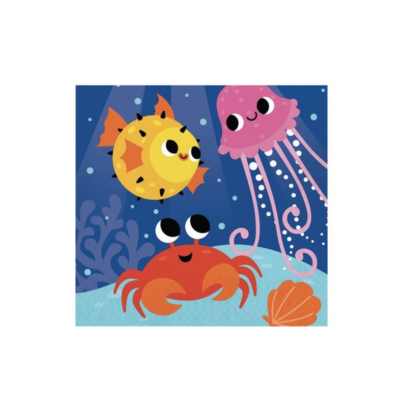 Ocean Lunch Napkins Ocean Birthday Sea Party Sea Birthday Octopus Birthday Sea Life Party Swim Party Decoration Sea Creatures