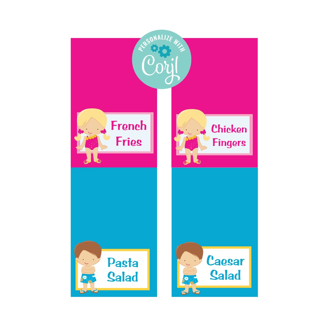 EDITABLE Pool Party Food Tents Pool Party Birthday, Pool Food Labels ...