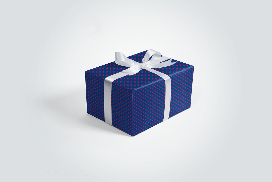 Bright Blue and Red Dots Wrapping Paper 5 Sheets Custom Paper, Wrapping