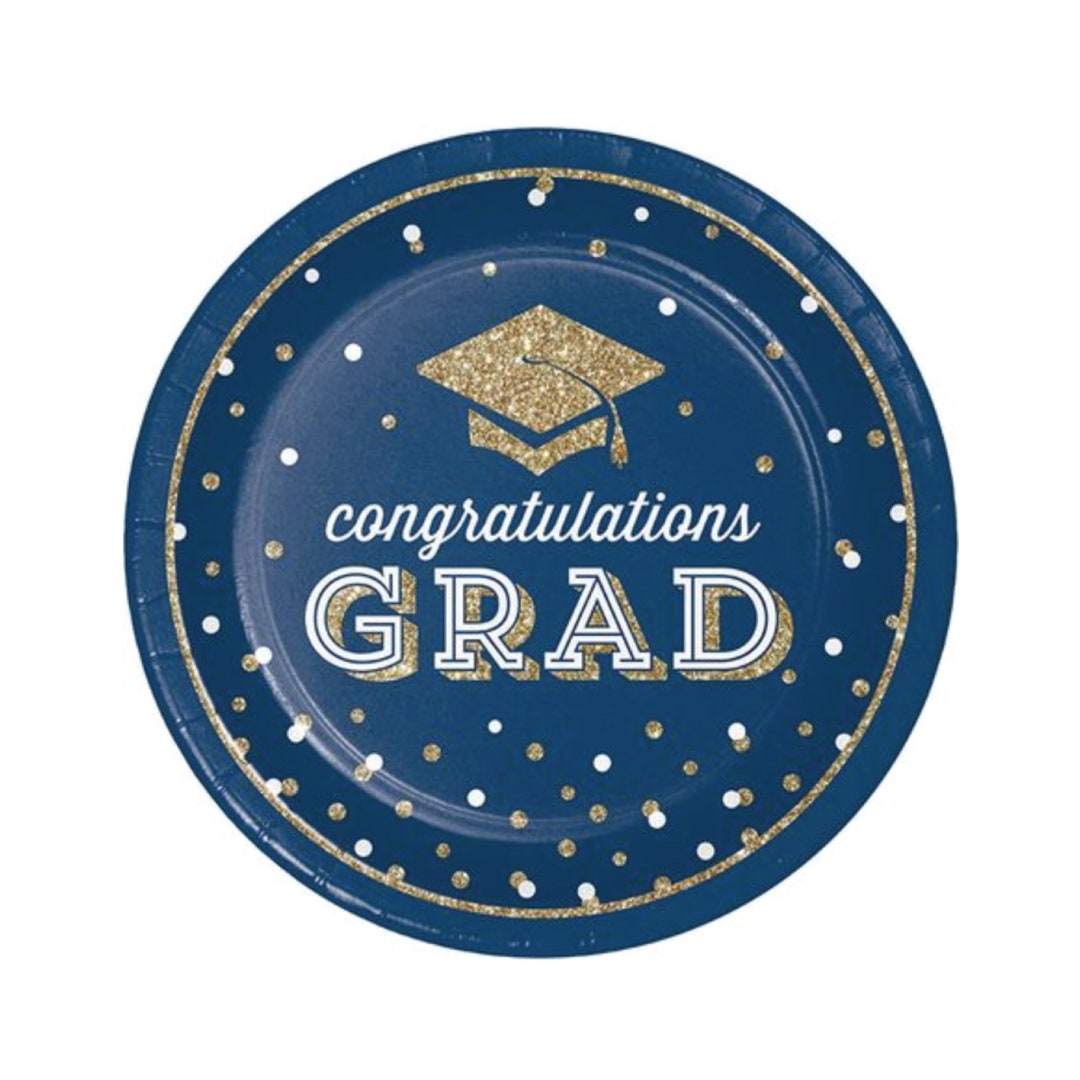 Glitter Hat Graduation Plates Graduation Party, Graduation Supplies, Grad Party Ideas, College