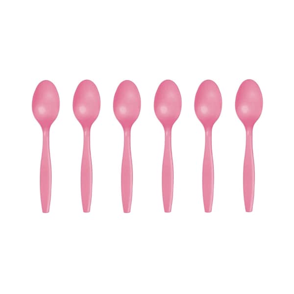Candy Pink Plastic Party Spoons - Set of 10 - Farm Party, Farm Birthday Party, Western Party, Candy Buffet Party, Mermaid Party