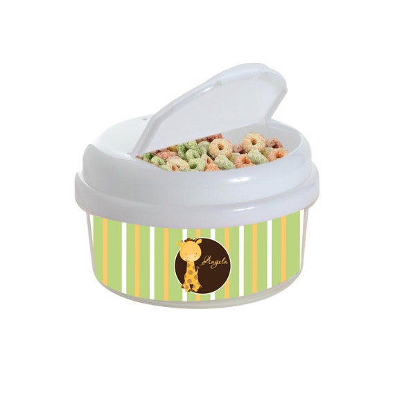 Striped Giraffe 12 Oz. Snack Container Custom Snack Container