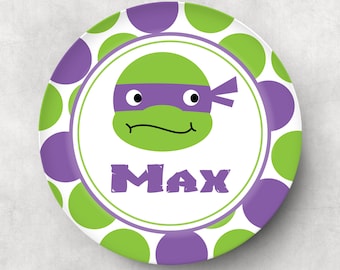 Teenage Turtle Personalized Plate - Kids Birthday, Custom Melamine Plate, Kids Gift Ideas, Custom Kids Gifts, Custom Child's Plate
