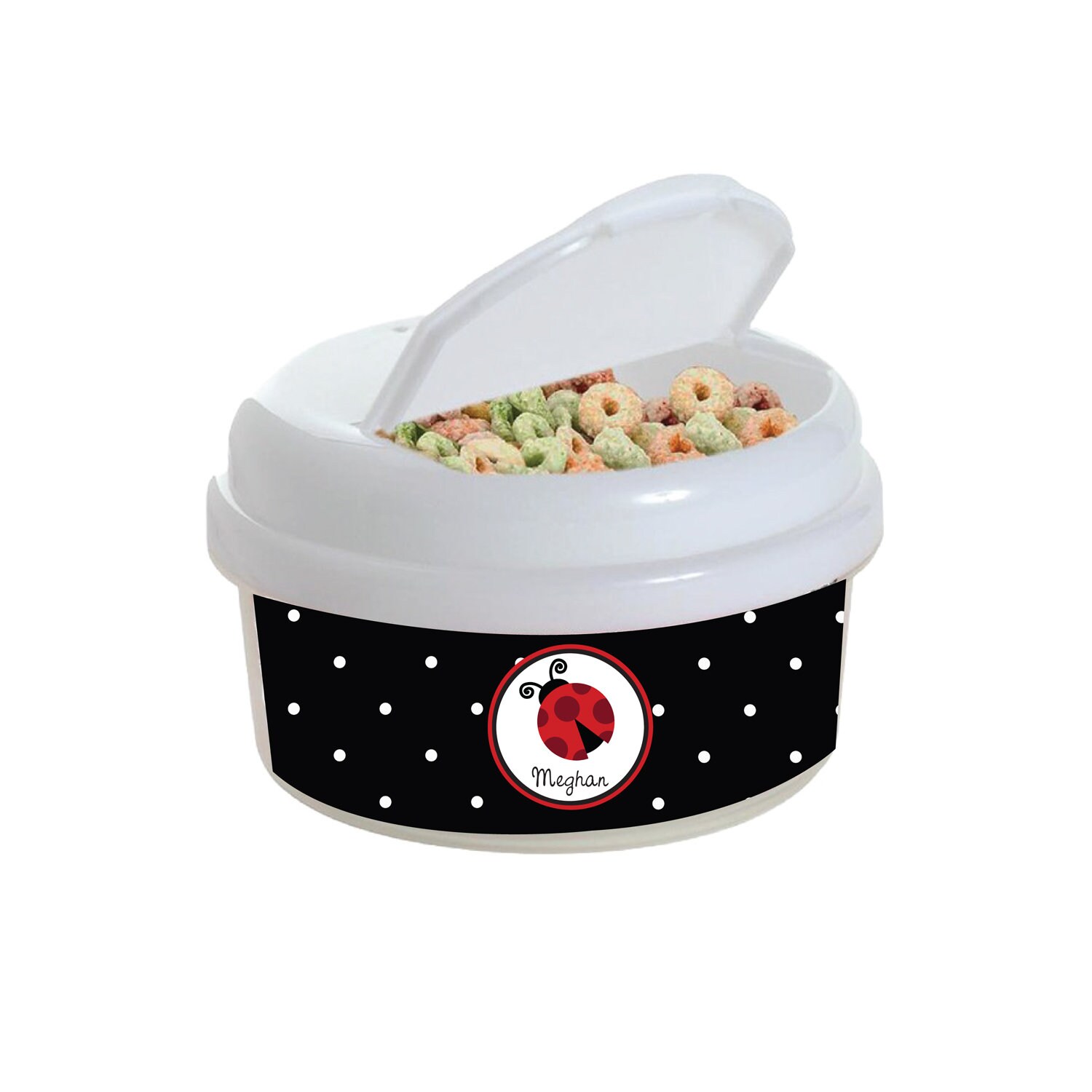 Cute Dotted Ladybug 12 Oz. Snack Container Custom Snack