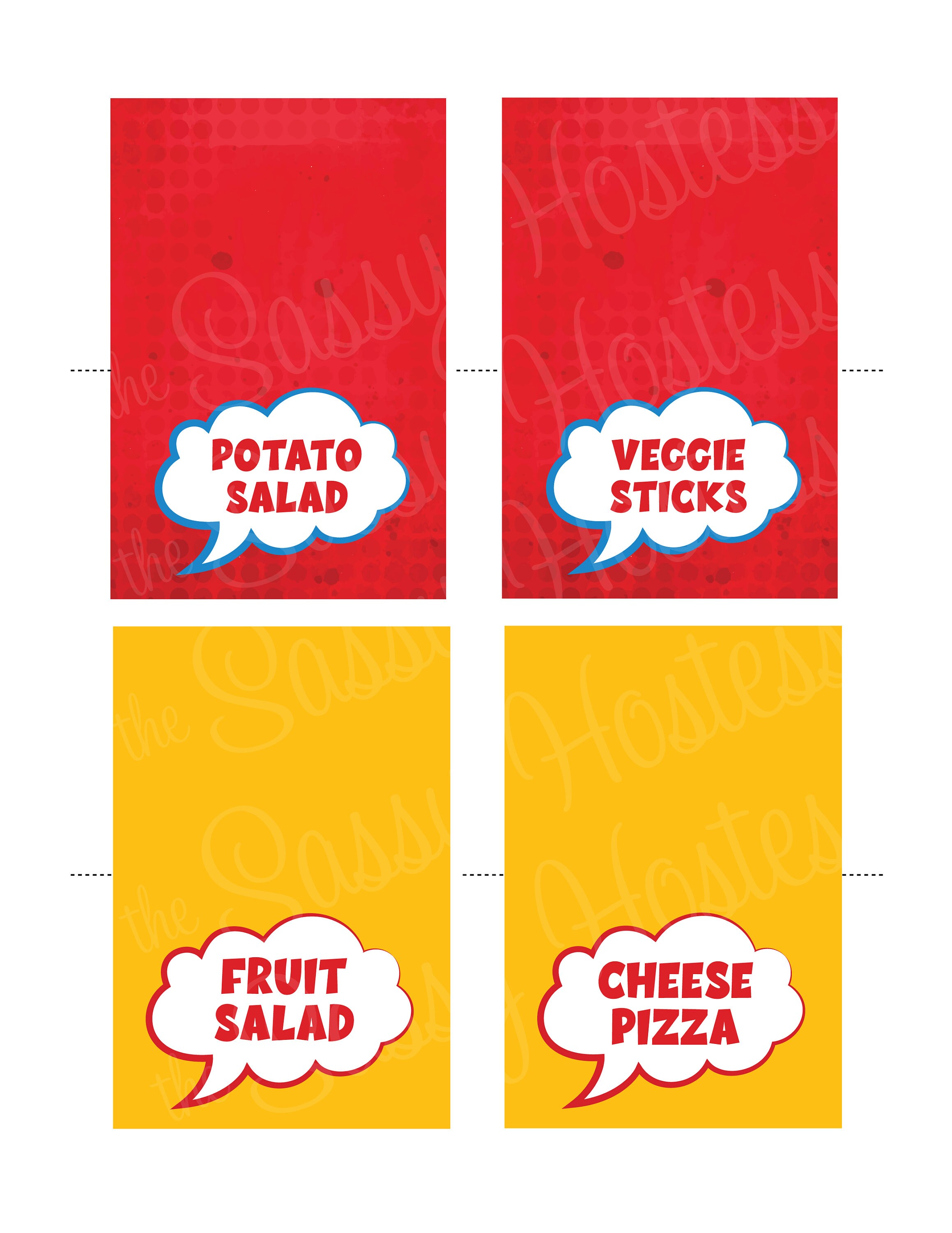 EDITABLE Superhero Food Labels Party Food Tentssuper Hero - Etsy