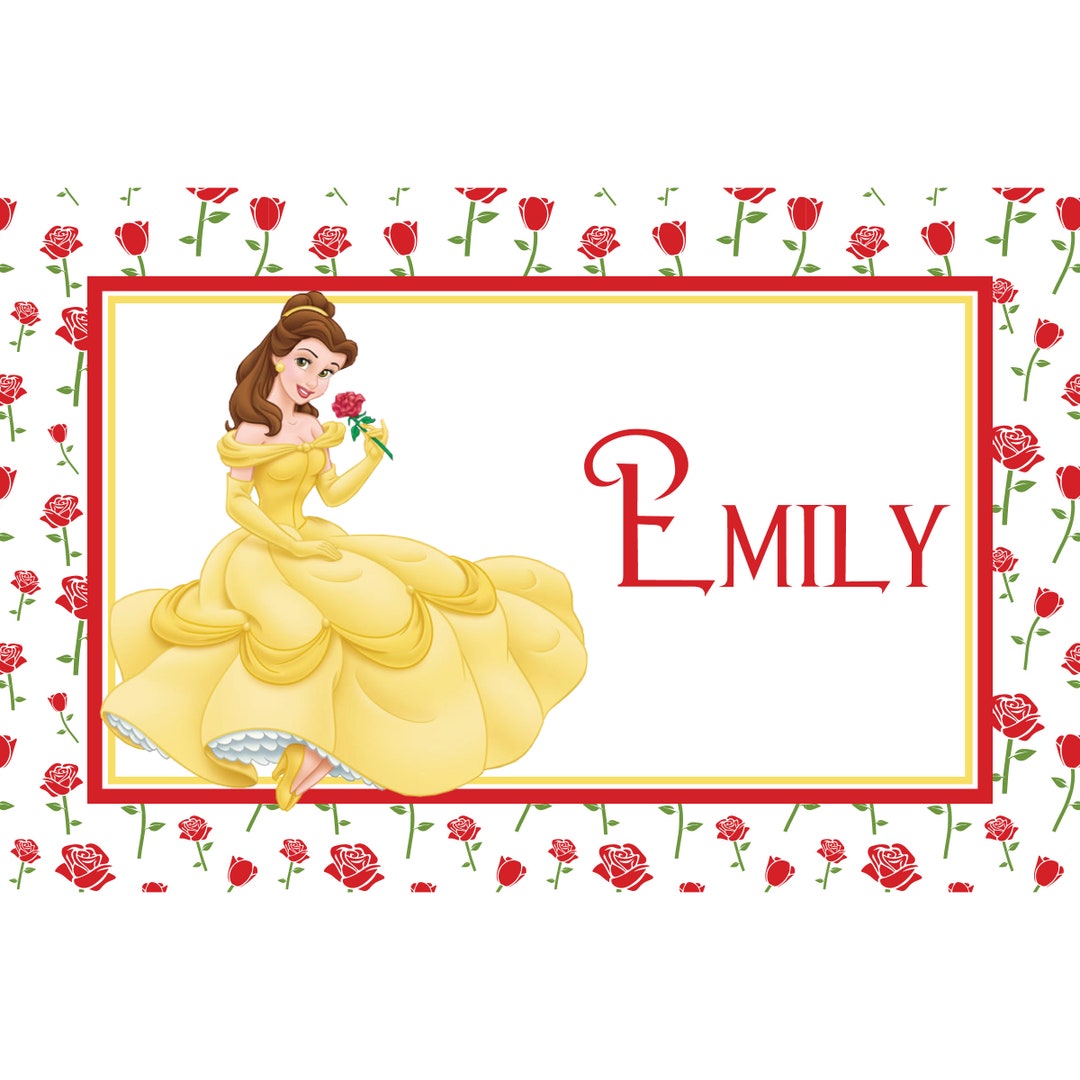 Rose Belle Princess Personalized Placemats for Kids, Personalized Gifts