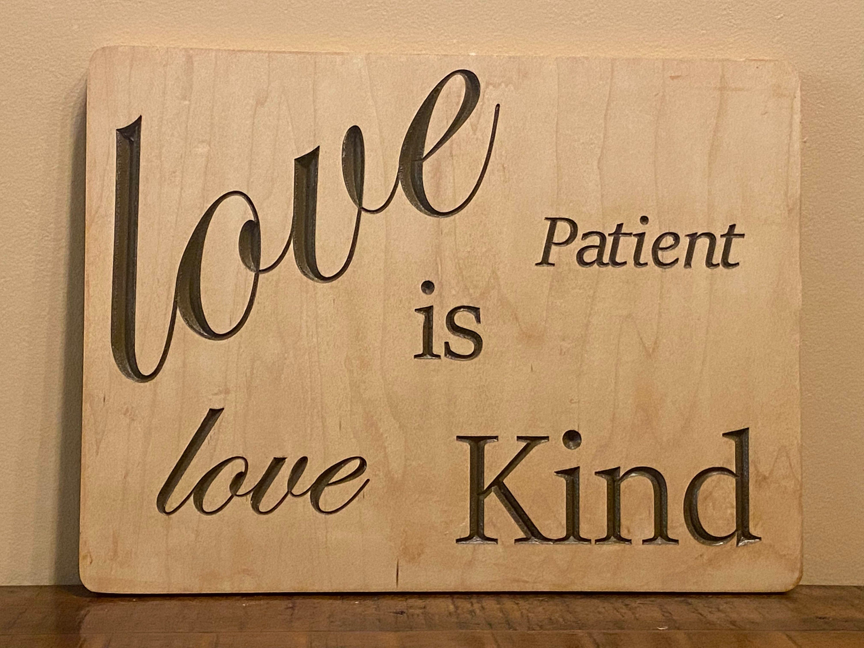 Love is patient scripture verse love is kind wall hanging wood sign home decor