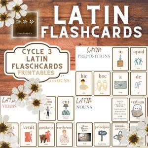 Latijnse woordenschat FLASHCARDS (afdrukbaar) (compatibel met CC Cycle 3)