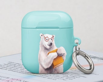 Book Lover Airpods Pro 2 Case - Bear AirPods Cover - Birthday Gift for Librarian and Bookworm - Fits Airpods Gen1, 2 and 3