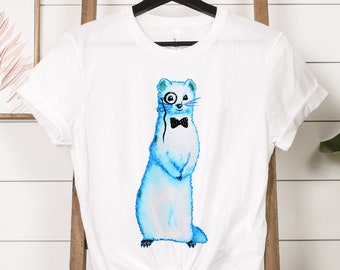 Ferret Shirt: Funny Pet Fashionista Gift, Watercolor Animal Art Clothes