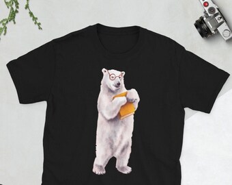 Polar Bear Reading Shirt - Book Lover Gift - Bookish Clothing for Bookworm and Geek - Library Shirt for Him and Her