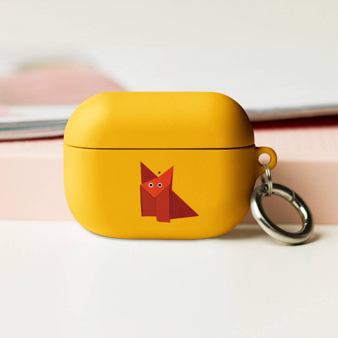 Cute Airpod Case Origami Fox Airpods Pro Case Yellow Etsy