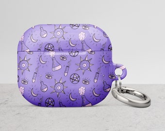 Witch Airpods 3 Case - Purple AirPods Pro Case - Goth Girl Gift - Cool Air Pod Cover for AirPods® Gen1, Gen2 and Gen3 with Occult Symbols