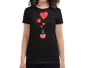 Geek Love Potion T-Shirt, Bubbling Flask Tee, Chemistry Shirt, Chemist Women's short sleeve t-shirt