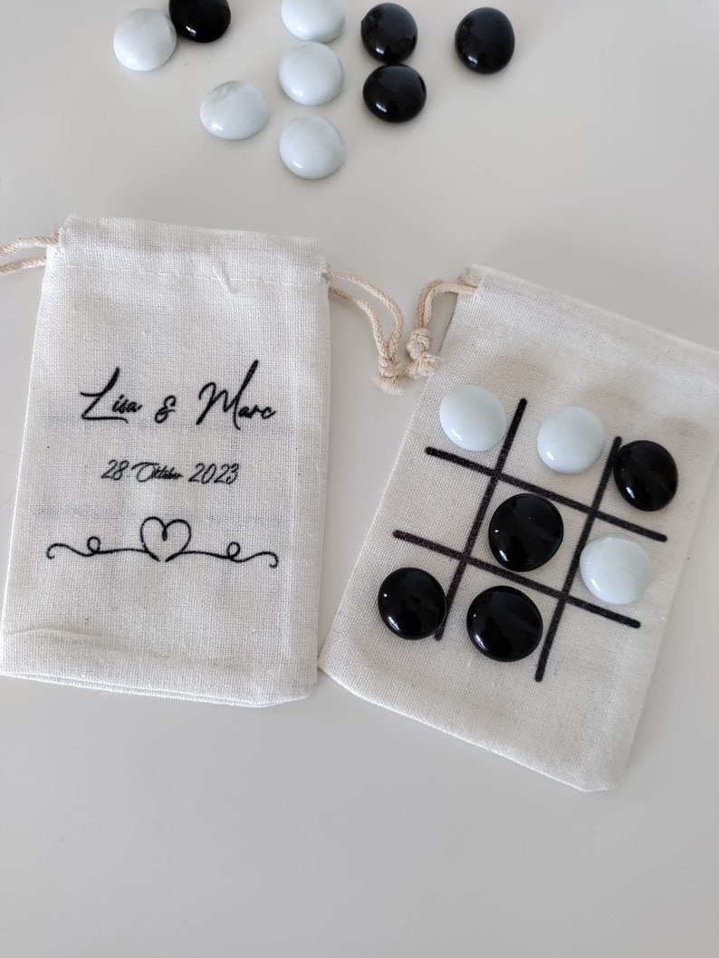 Tic Tac Toe Spiel Gastgeschenk Beschäftigung für Gäste Hochzeitsspiel Bild 2