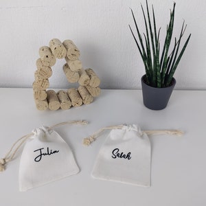 Baumwollbeutel mit Namen | Gastgeschenk | Sitzplatzbeutel | Sitzplan