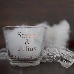 Teelichtglas Personalisiert | Name | Platzkarten | Hochzeit | Taufe | Namensglas | Spruch