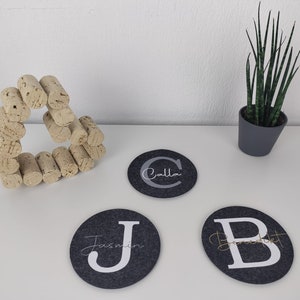 Filz-Untersetzer | Gastgeschenk | Sitzplatzl | Sitzplan | Personalisiert
