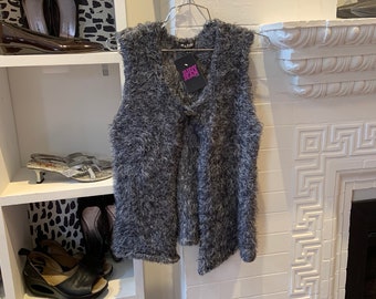 fuzzy knit vest