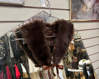 Brown fur collar