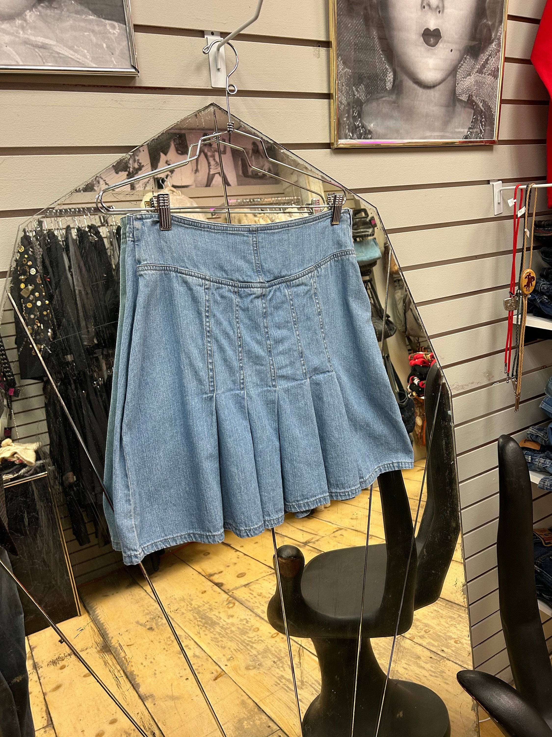 Catrel Pleated Denim Mini Skirt – VICI