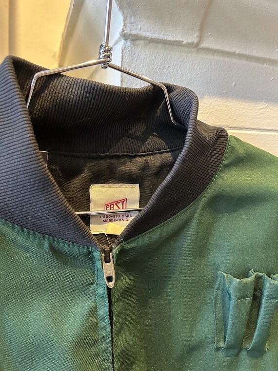 80s forest green leather patch jacket - Gem