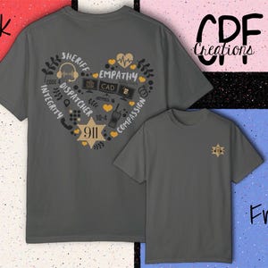 911 Sheriff Dispatcher Shirt, Notfall Dispatcher T-Shirt, dünnes Gold Line Shirt, Ersthelfer Geschenk, Dispatcher Wertschätzung Shirt
