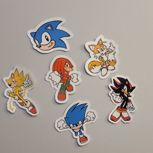 Adesivos do Sonic o Ouriço. 6 pacotes de decalques de vinil
