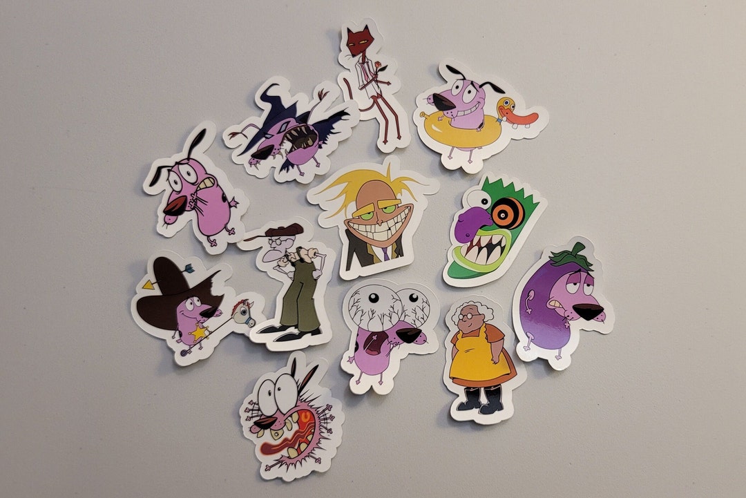 Courage the Cowardly Dog Stickers. 12 Pack of Stickers. - Etsy