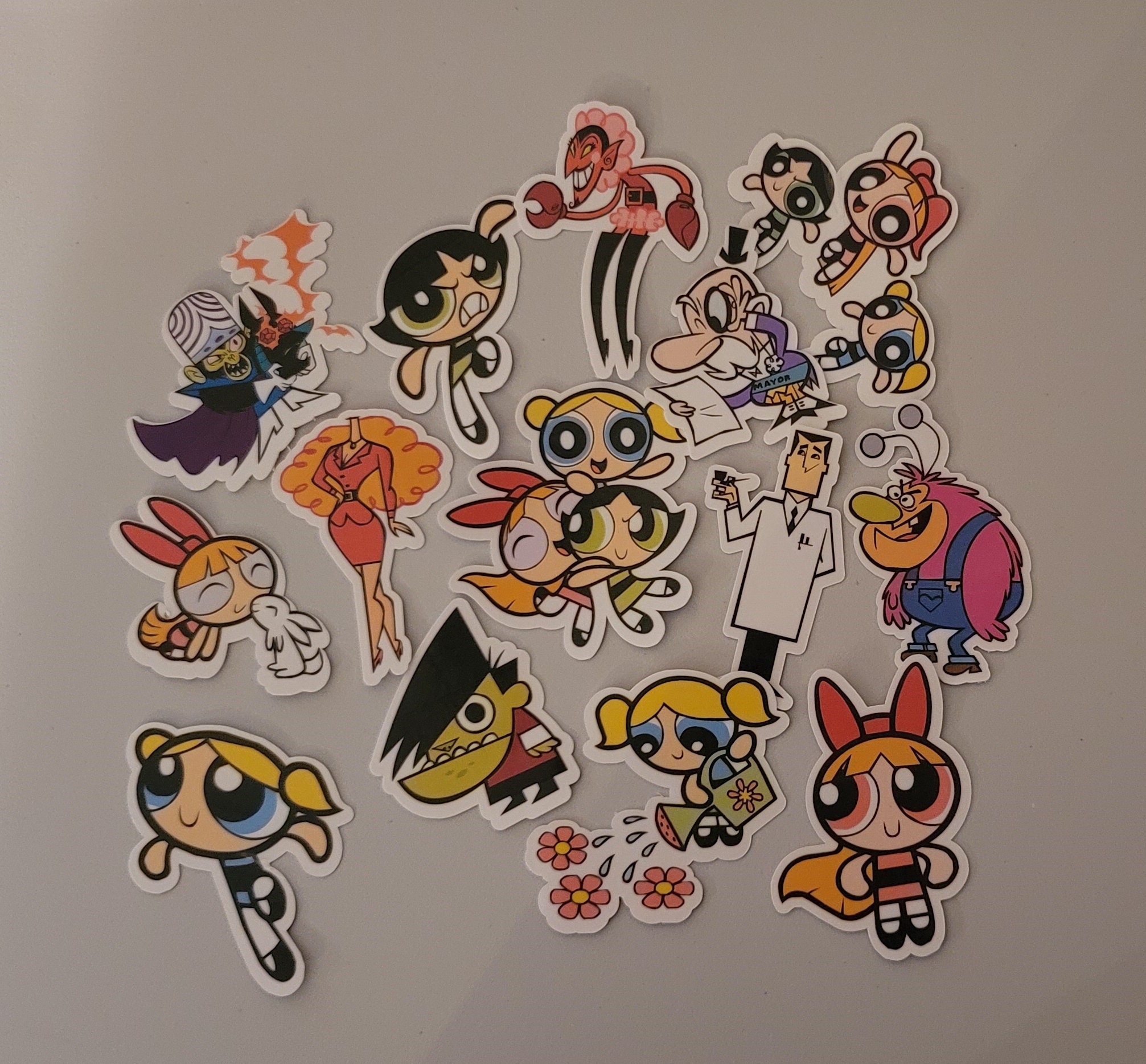 Powerpuff Cartoon Stickers. Vinyl, Long Lasting Pack of Stickers