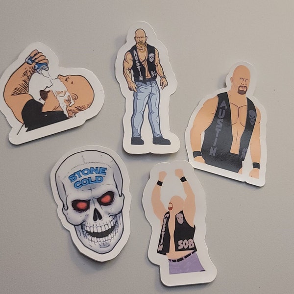 Wrestling stickers. 5 pack of decals