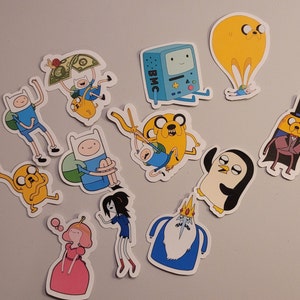 Adventure Time stickers. 12 pack. Vinyl, long lasting.
