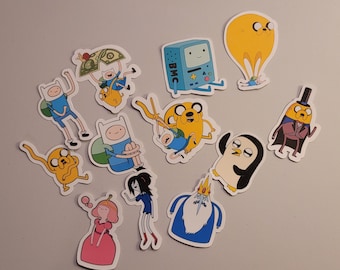 Adventure cartoon stickers. 12 pack. Vinyl, long lasting.