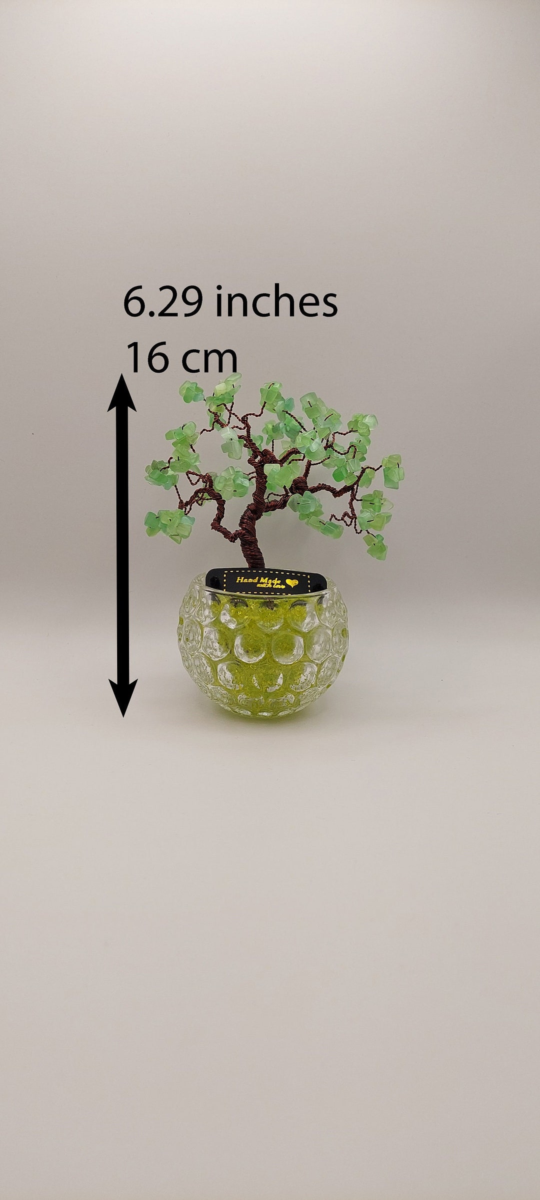 Feng Shui Twisted Wire Bonsai Tree Sculpture With Green Cat Etsy