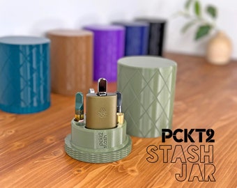 PCKT2 Stash Box - 510 Cartridge Holder - Discreet Storage Jar