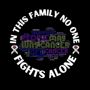 In this family no one fights alone lung cancer awarness png svg jpg files