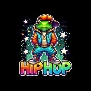 Funny Hip Hop Frog SVG | Cute Frog Clipart | Frog with Umbrella | Frog with Sunglasses | Digital Download | Funny Frog Clipart