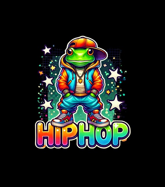 Funny Hip Hop Frog SVG | Cute Frog Clipart | Frog With Umbrella