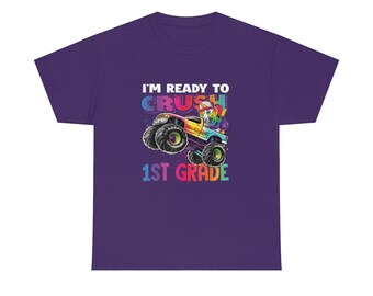 Ready to Crush First Grade Shirt,boys Back to School Tshirt,cars T