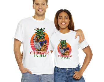 Christmas In July Shirt | Summer Xmas Tee | Beach Vibes | Christmas At The Beach | Xmas In Summer | Tropical Xmas | Xmas In July Shirt